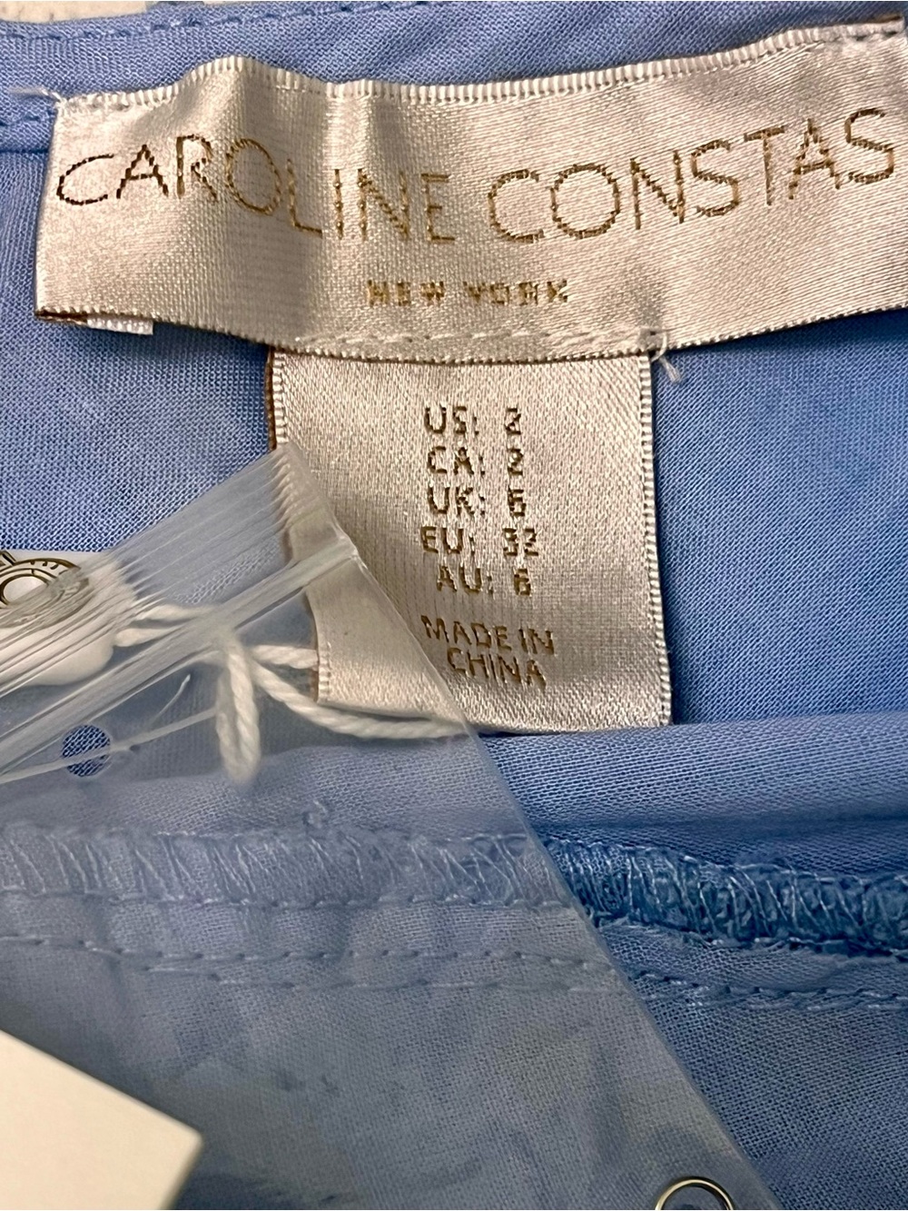 Caroline Constas Light Blue Sleeveless Eyelet Drop-Waist embroidered Mini 2 NWT - Picture 2 of 9
